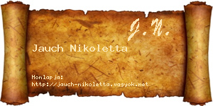Jauch Nikoletta névjegykártya